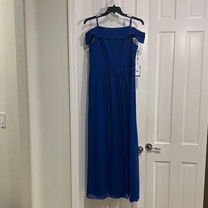 Crepe Chiffon Gown, 18, Violet Cobalt, NWT